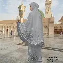 Telekung Travel Satin Printed (Awning Moss Crepe Berdagu) in MZH0090